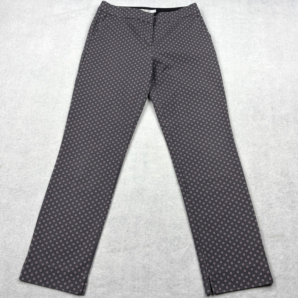 Boden Richmond 7/8 Pants Womens 4P Gray Geometric Stretch Ankle 4 Petite WM454